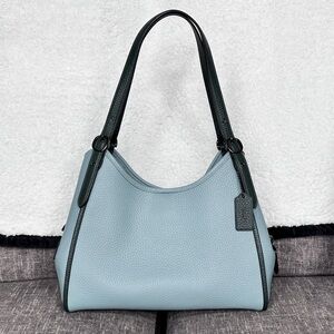 COACH Lori Color Block Shoulder Bag - Pewter/Sage Multi